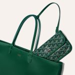 Goyard Goyardine Green Anjou PM Reversible Tote Palladium Hardware - Image 3
